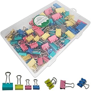 FZGUSYAF 84PCS Foldback Clips 15MM 19MM 25MM Assorted Colours Paper Clamps Binder