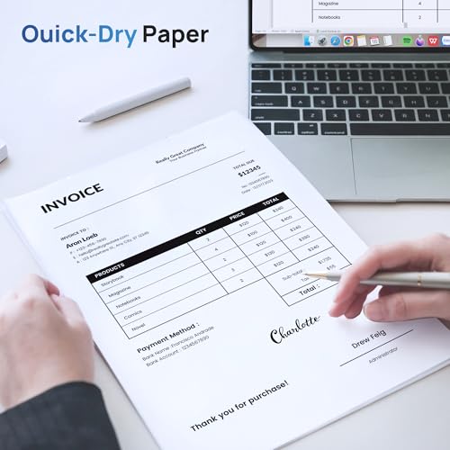 TYPONOS D820 Thermal Printer Paper 8.5 x 11 Inch, Continuous Folding Thermal Paper, US Letter Size printing paper Compatible with D820 Portable Printer, 100 Sheets - Thumbnail 6