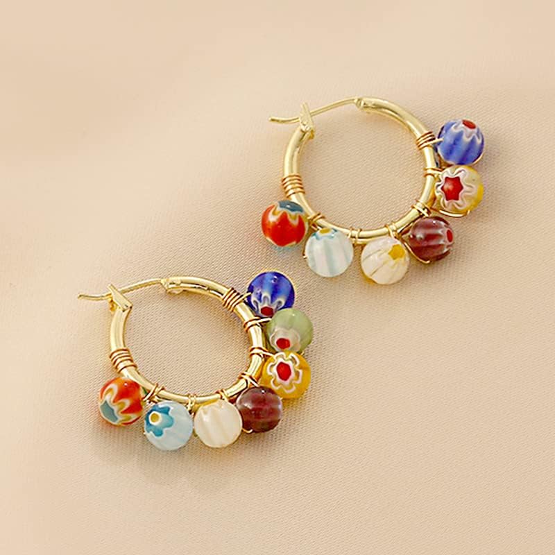 Beads for Bracelets Making Kit 8mm, Beads for Jewelry Making 100pcs, Glass Beads for Jewelry Making Exquisite Patterned, Flower Beads (GIFT: 26 Letters, Spacer Beads 20pcs, Elastic Rope 157in) 8mm 100pcs Jewelry Making Beads 8mm 100pcs Jewelry Making Beads