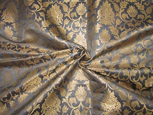 Tissu brocart soie gris or BRO727 pour éviter les tenues ternes