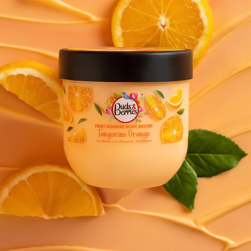 Buds & Berries Tangerine Orange, Fruit Nourishing Body Butter enriched with Natural Vitamin C for All Skin Types | No Silicone, No Mineral Oil, No Paraben | 200 ml-image-37