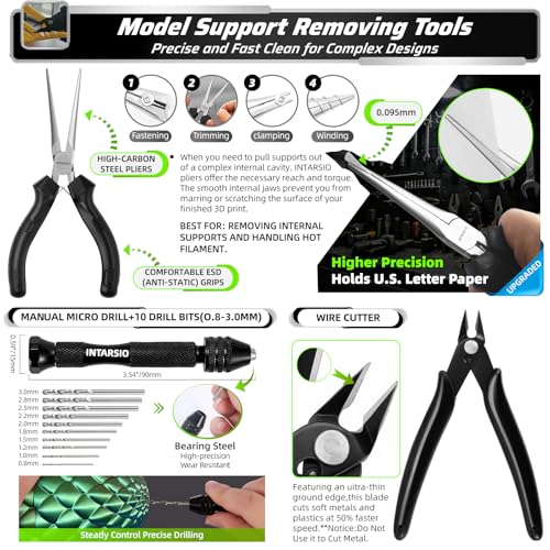 Image of 76pcs 3D Printer Tools Kit for Model Finishing /Deburring /Drilling /Polishing, 3D Printer Accessories incl. Flush Cutter, Pilers, Digital Caliper, for Bambu Lab, Flashforge, K2, FDM /SLA Printers etc
