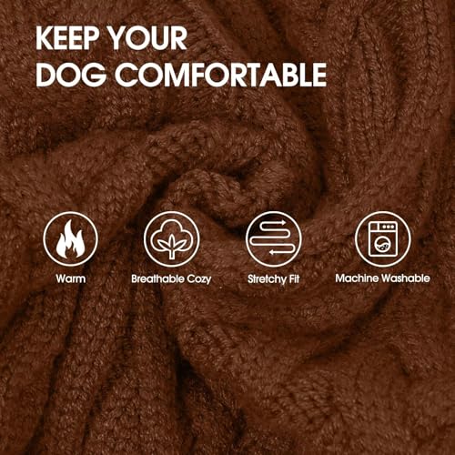IECOii Hundepullover Kleid,Extra Große Pullover Hund für Weibliche Hunde,Hund Fleece Pullover Haustier Winter Kleid für Riesenrassen,Rollkragen Strickwaren für Kaltes Wetter, Maschinenwaschbar,5XL