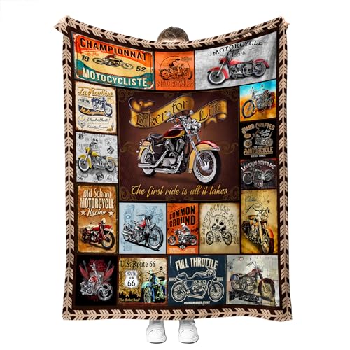 Motorbike Blanket Cool Motorbike Gifts for Men and Women Super Soft Motorcycle Throw Blankets for Bed Sofa and Couch Warm Biker Blankets Motorcycle Gifts for Men Women 50'' x 60'' (Motorbike1)