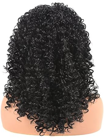 Synthetic Afro Curly Wigs Short Curly Kinky Wigs Black Hair Wig Fluffy Wavy Full Wigs Heat Resistance Fiber 14" 200g