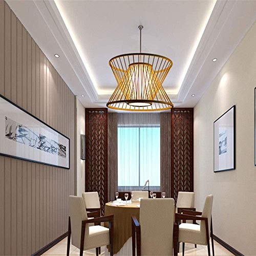Lámpara de mimbre estilo japonés para comedor de hotel y hogar 3