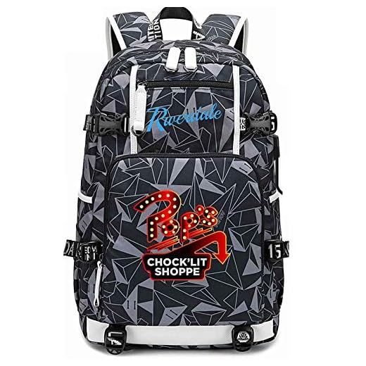 Mochila Riverdale Mochila para Niños Y Niñas Mochila con Patrón De Serpiente Mochilas Escolares para Adolescentes con USB para Hombres Y Mujeres Mochilas Informales Style23