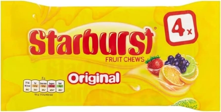 StarburstOriginal Fruit Sweets, 4 Pack x 20 Units (Full Case)