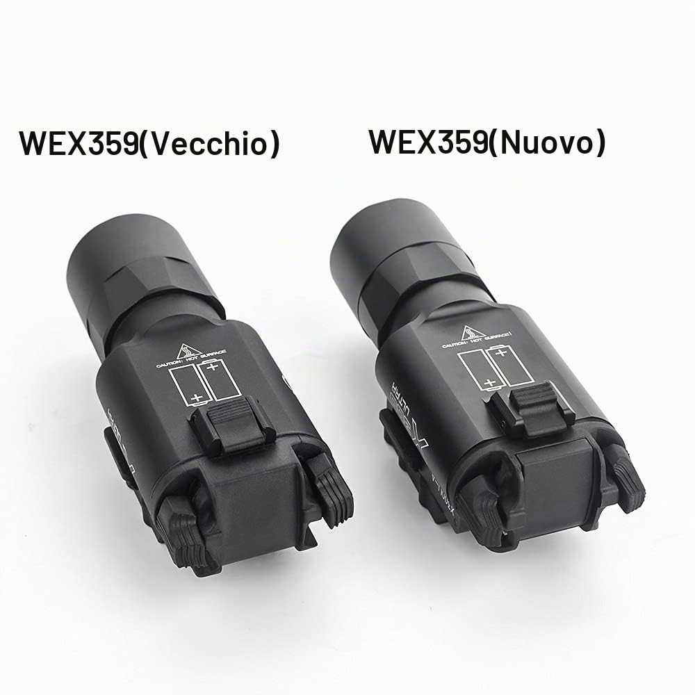 X300 Ultra Luce Torcia 600 lumen,Tattico Torcia 2 Modalità Costante e Momentanea per Torch Rail e MIL-STD-1913 Picatinny Rail (Nero)