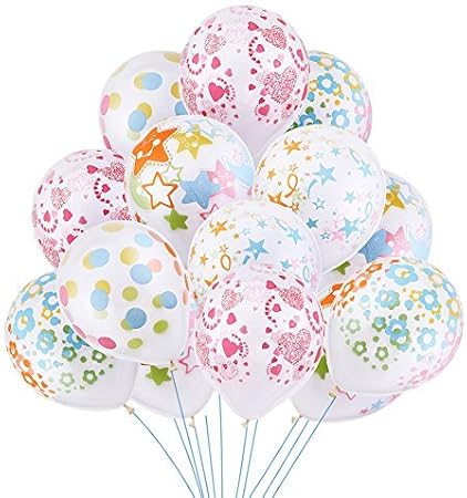 Amazon パーティー 飾り バルーン 風船 可愛い 白い 図案5種 一種6個入り 計30個セット 風船 バルーン おもちゃ