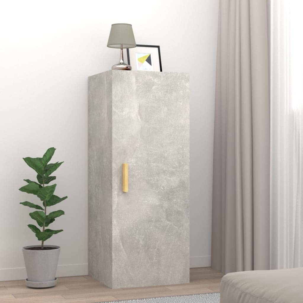 Armoire murale avec bois d'ingénierie rectangulaire gris béton meuble haut salle de bain