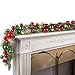 Lighted Colorful Ornament Wreath Garland, Red and Green
