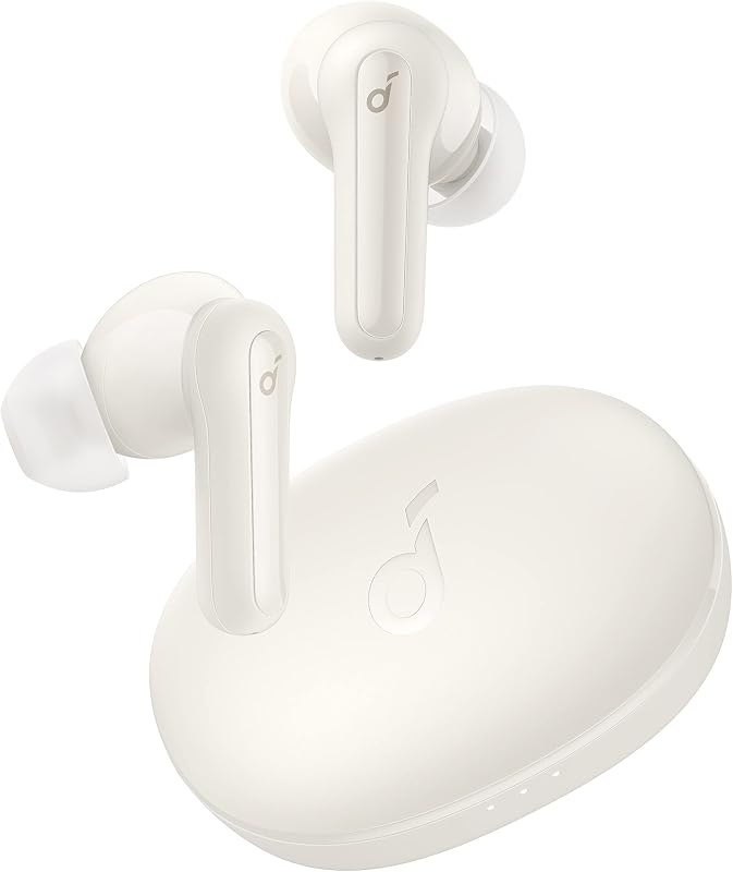 Soundcore by Anker Life P2 Mini True Wireless Earbuds, 10mm Drivers with Big Bass, Custom EQ, Bluetooth 5.2, 32H Playtime, USB-C for Fast Charging, Tiny Size for Commute, Work (Oat White)