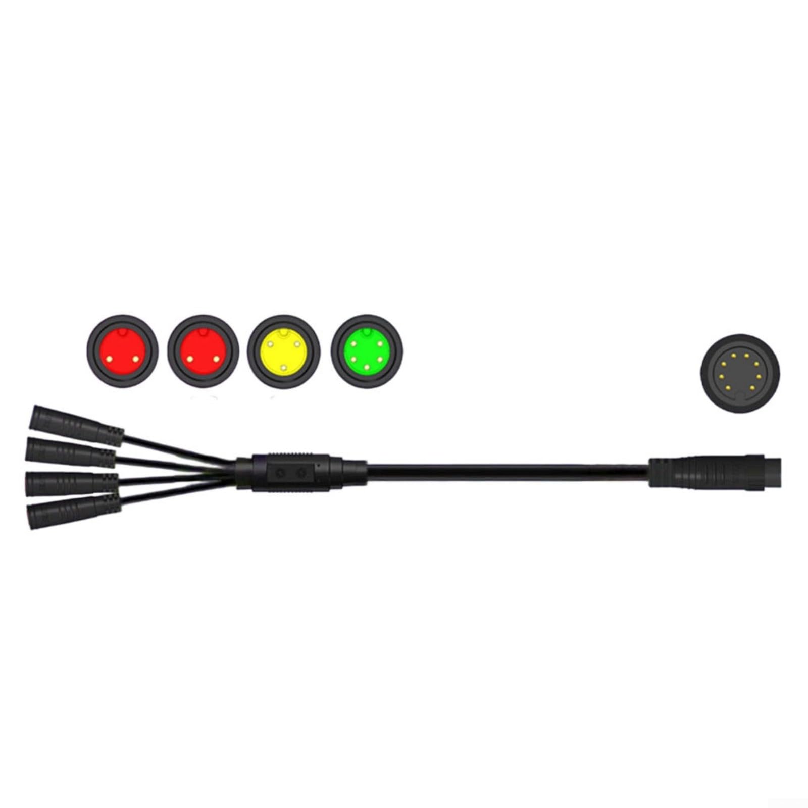 1T4 E-Bike Cable Harness 8-Pin to Display Brake Throttle Grips Controller Wiring for KT for Quantum Mountain Electric Bicycle, Waterproof PVC Copper, Lengths 295mm 725mm 1400mm(1T4 1400mm)