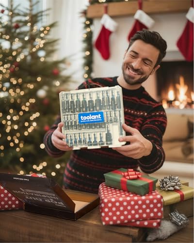 Image of toolant 34 Piece SAE /Metric Nut Driver Set, Impact Driver Bit Set, Deep Nut Driver, Impact Socket Adapters, Wing Nut Driver, Tough Gift Case