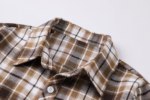 Image of Betusline Boy and Men Button Down Plaid Shirt | Soft,Breathable and Comfortable Fabric