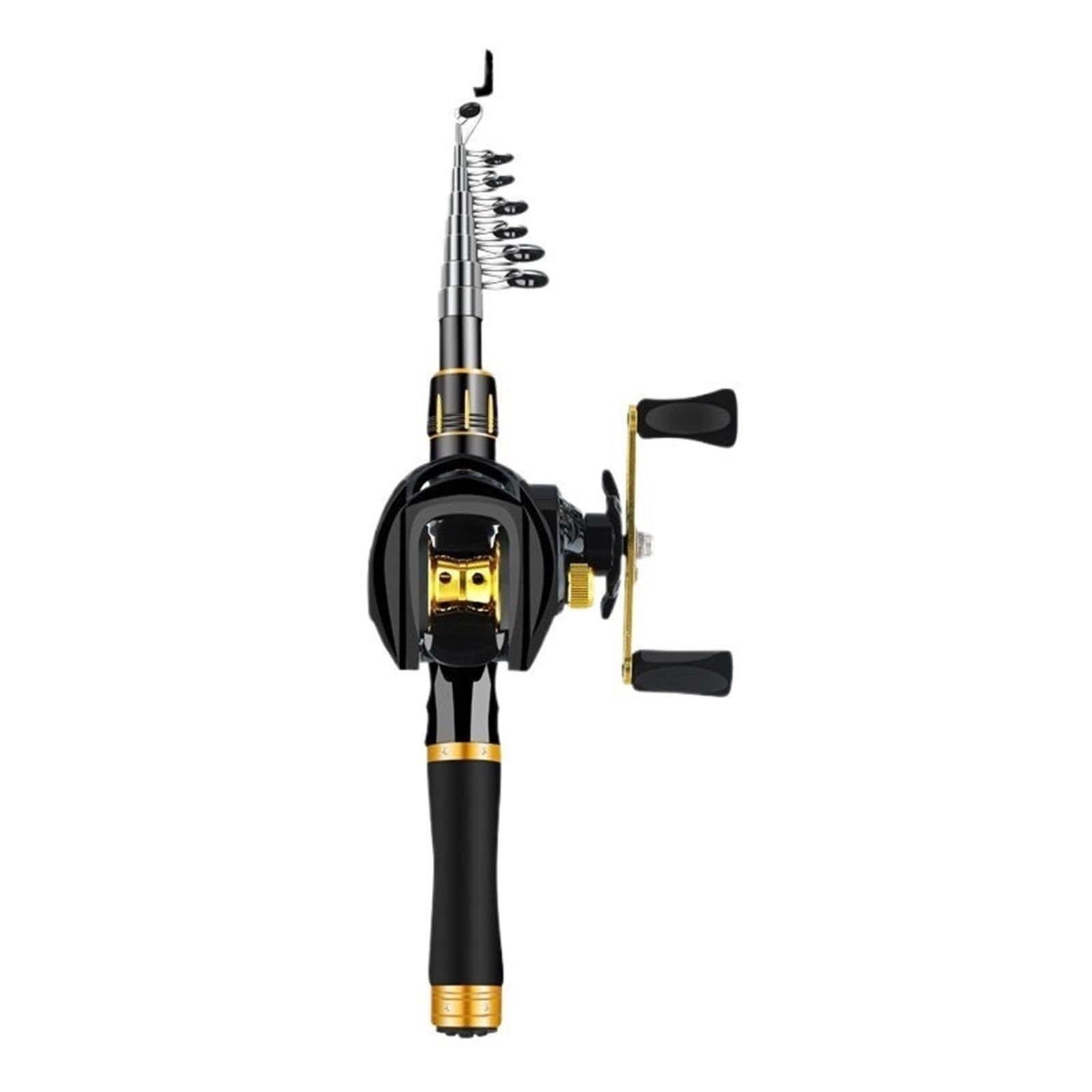 canna da pesca Attrezzatura da pesca Canna richiamo telescopica portatile con mulinello baitcasting