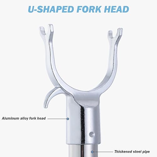 Miniatura 3 de Poste retráctil para tendedero, poste telescópico de acero inoxidable de 51 pulgadas con gancho, palos de largo alcance, tenedor, gancho para ropa