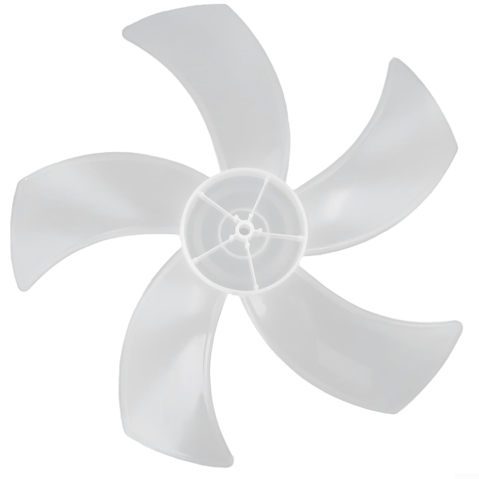 16 Inch Plastic Fan Replacement for Pedestal & Desk Fans – 5-For Leaf PP Design with Nut Cover, Lightweight and Low-Noise, 375 mm Diameter(White)
