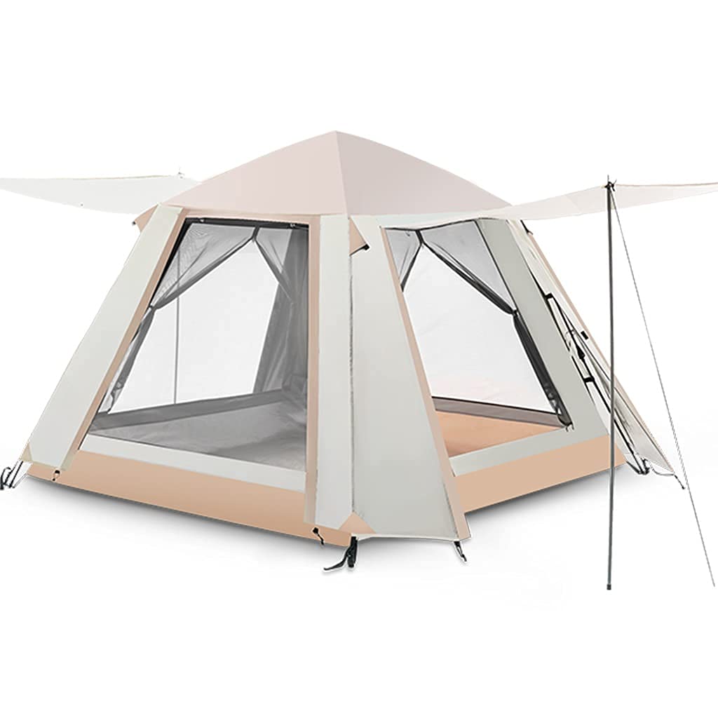 dsqBKl-dS 4 Person Tents Family Tents Pop Up Tent, Moisture-proof Mat, Camping Tent with Porch, 210x210x170cm Double Layer Waterproof, Outdoor Tent for Beach Picnic