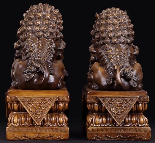 Estatuas guardianes Fu Foo Dogs grandes de resina miniatura 7