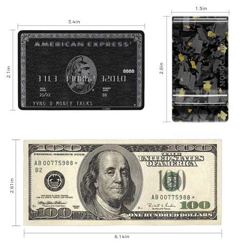 Image of MONOCARBON Genuine Carbon Fiber Money Clips Credit Card Holder with Constellation for Minimalist Money Clips Front Pocket