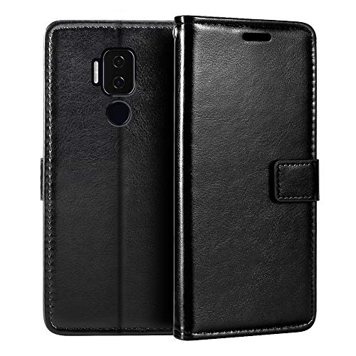 Shantime Cricket Influence Wallet Case, Premium PU Leather Magnetic Flip Case Cover with Card Holder and Kickstand for Cricket VinSmart Influence, Black