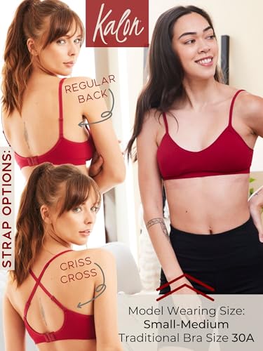 Image of Kalon Women's 4 Pack Demi Padded Bralette Wireless Comfortable Bra