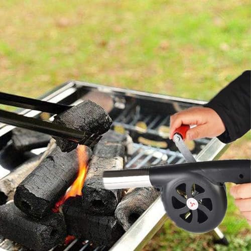 Sarini BBQ-Ventilator-Luftgebläse, manueller Grill-Feuerstarter, Kochen im Freien, BBQ-Ventilator, tragbares Grill-Luftgebläse, schneller Feuerstarter-Blasbalg, für Grillpicknick im Freien