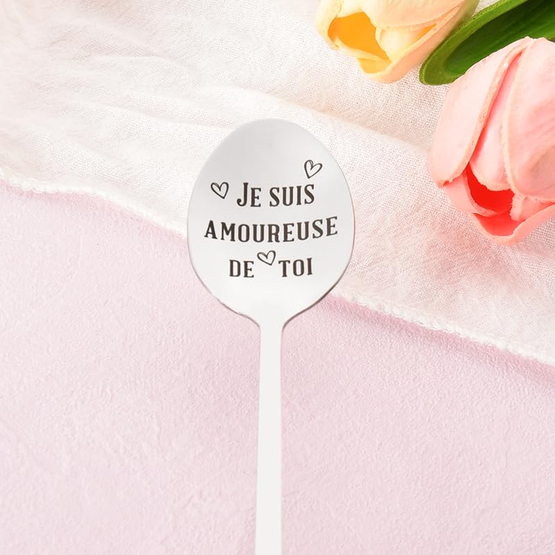 Cucchiaio Regalo "I Love You" Per Coppia – Cucchiaino Da Caffè In Acciaio Inox 304 Inciso, Lunghezza 19,1 Cm, Per Lui, Lei, Amici - 2