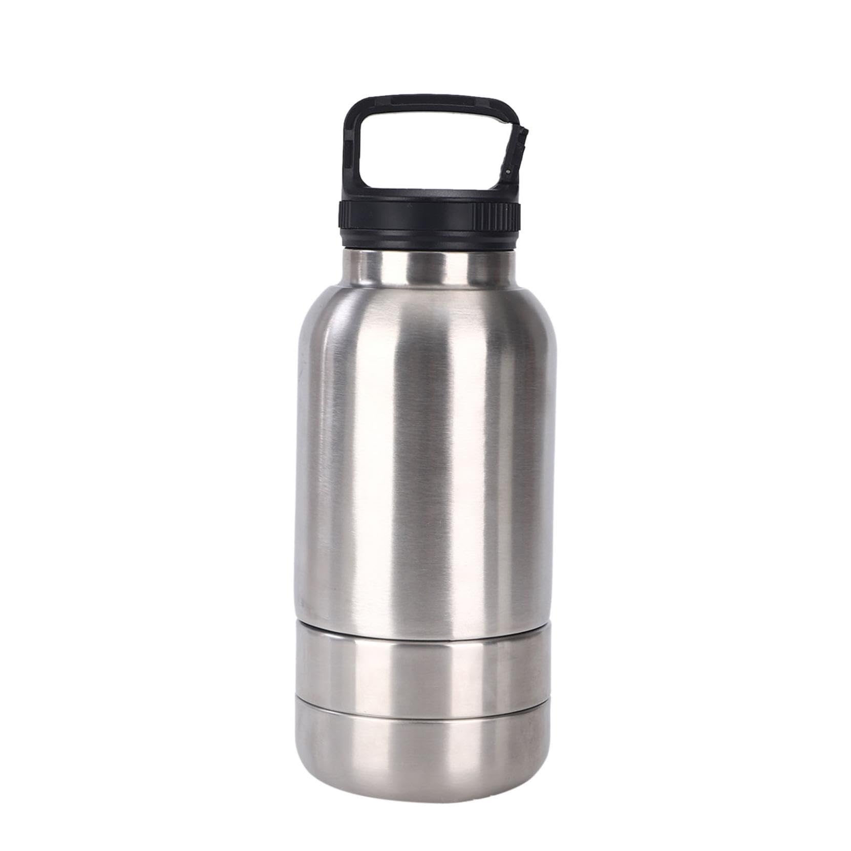 Dog Travel Water Bottle, 3In1 Portable Dog Water Bottle, Stainless Steel Insulated Puppy with Detachable Food Bowl & Water Bowl, 1L Multifunctional Dogs Travel Water Bowls for Outdoor (C, 1L)