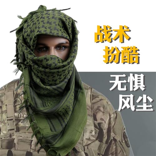 Resnan Tactical Desert Scarf HeadScarf Military Shemagh Arab Outdoors Plaid Tassel Scarves 100% Cotton for Men 43x43Inch2