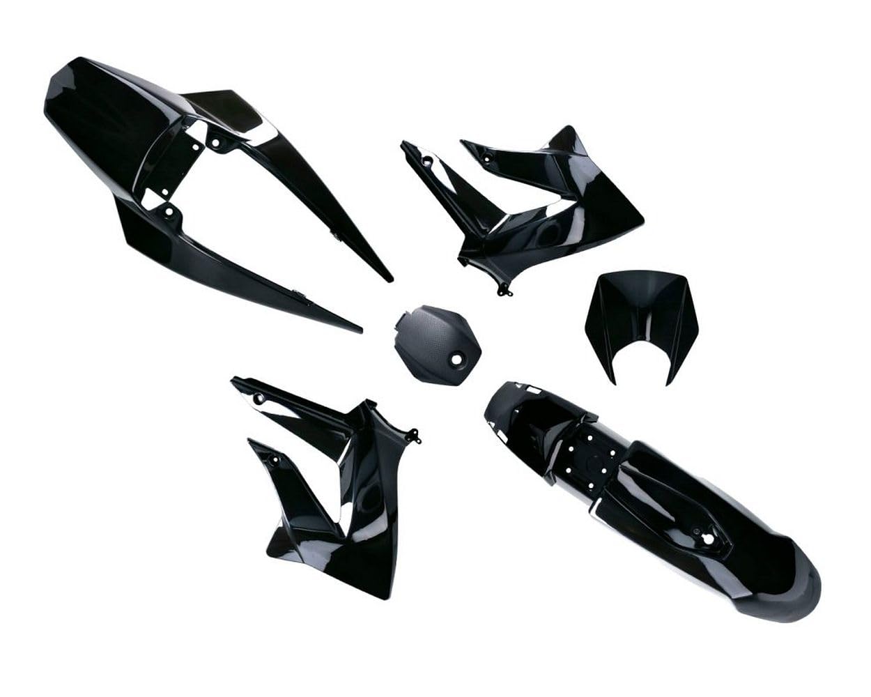 2EXTREME Verkleidungskit komplett schwarz kompatibel für Derbi Senda 50 R DRD Racing, Gilera SMT SM 50 D50B0
