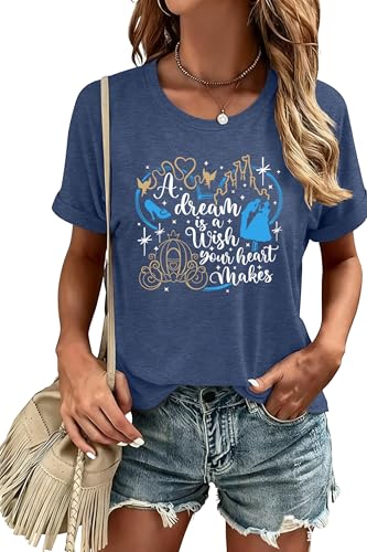 Image of Magical Shirts Women Girls Family Vacation Matching Shirt Magic Kingdom T-Shirt Mommy and Me Trip Short Sleeve Tops