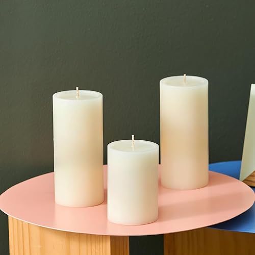 Miniatura 4 de Simply Soson Vela de citronela - Velas de pilar de citronela marfil - 3 x 4 pulgadas - Paquete de 3 - Vela antimosquitos