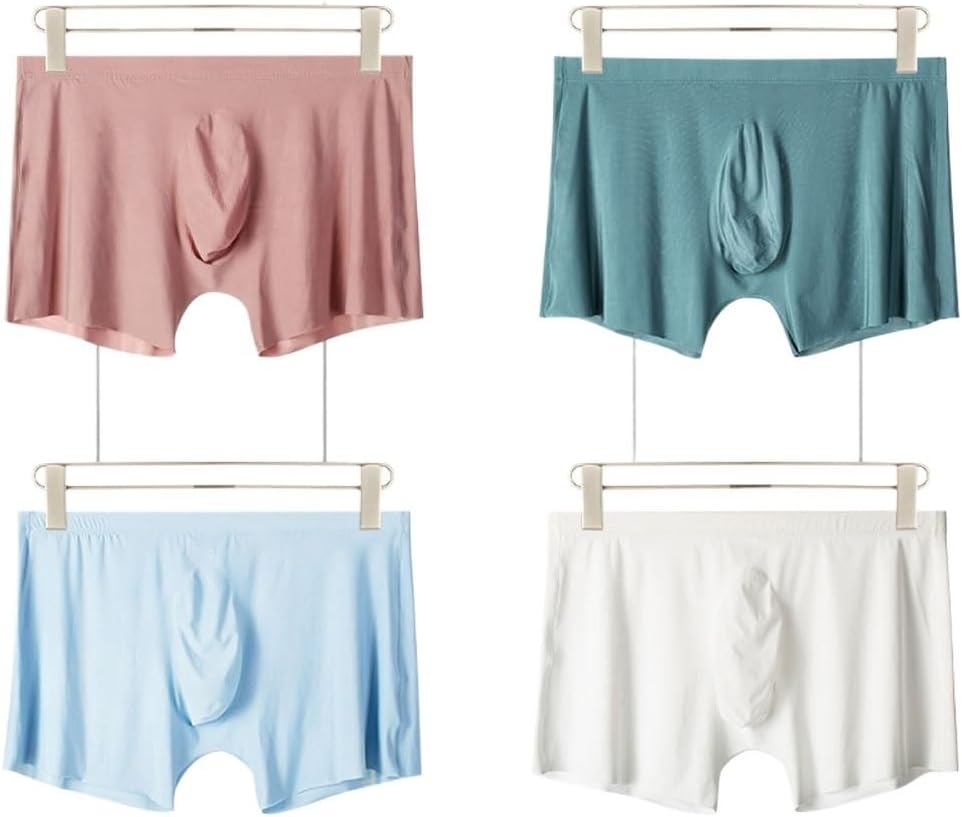 Cotton Mid Rise Men's Underwear All-season Universal Solid Color Seamless Four Corner