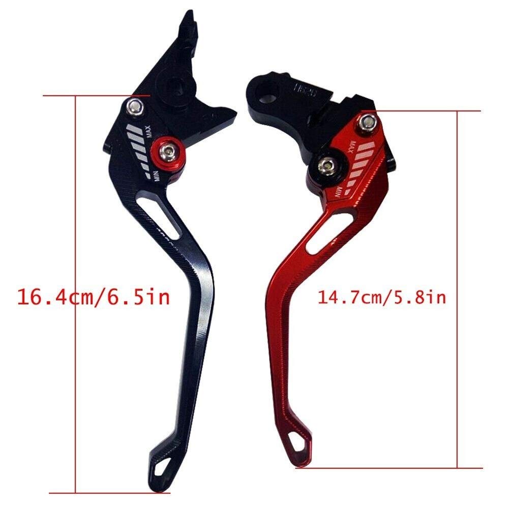 CHIFUN Set Leve Freno E Frizione Pieghevoli Per Yamaha YZF R6 (2005-2016) E R1 (2004-2008) - Alluminio Regolabili (Nero)