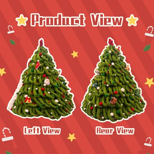 Casa de gato de árvore de Natal, conjunto de cama de gato de feltro DIY com decoração, casa esconder