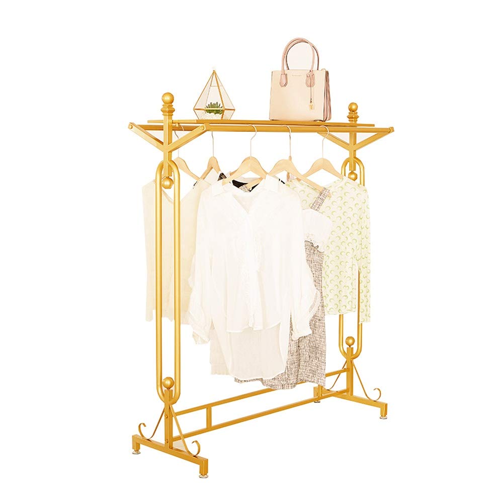 Garderobenständer im nordischen Stil, Haushaltswaren, strapazierfähige Kleidung, Kleiderständer, Kleiderstange, Kleiderstange aus Metall, Gold, Last 260 Lb, 120 × 50 × 150 cm