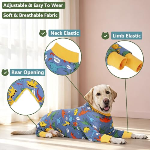 Image of kzrfojy Dog Recovery Suit for Dogs After Surgery Female Male Medium Large Dog Neuter Spay Onesie for Shedding Prevent Licking Surgical Wound Dog Cone Alternative