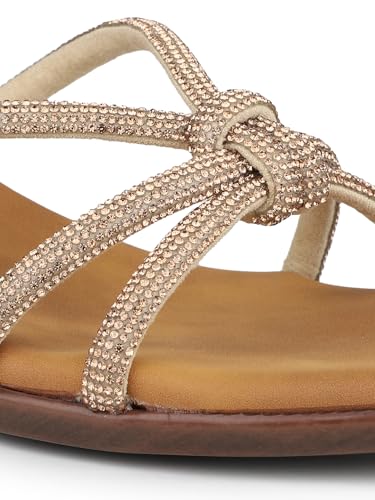 Image of Inc.5 womens Women Antique Embellished Knot Detail Block Heels Sandal