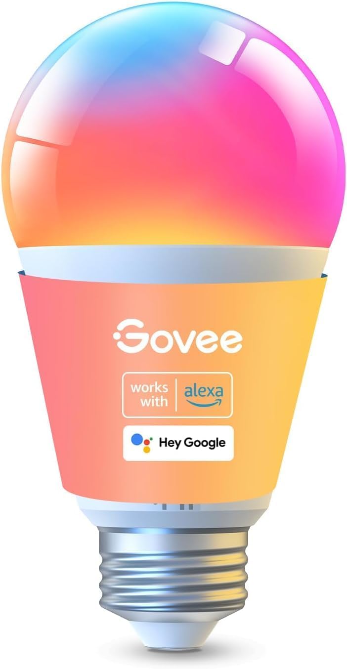 Govee Smart Glühbirne E27, 1000LM RGBWW Lamp App dimmbar, Wi-Fi & Bluetooth Smart Bulbs 9W, 54 Szenen, 16 Millionen DIY-Farben, Kompatibel mit SmartThings, Matter, Alexa und Google Assistant, 2 Stück