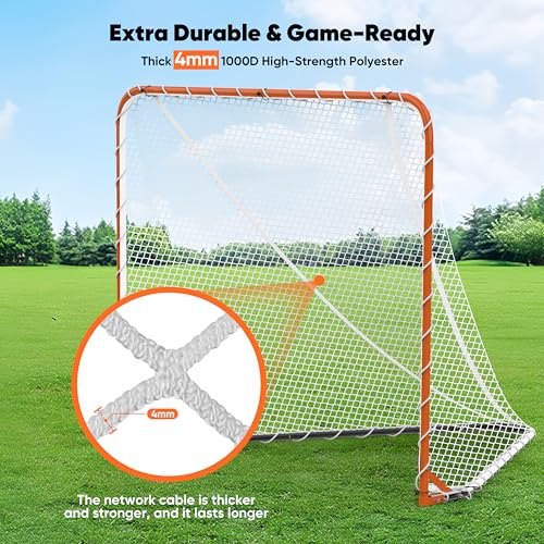image for TUBAGOU Lacrosse Net Replacement, Heavy Duty 4/5/6mm Lacrosse Goal Net