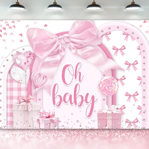Fondo para Baby Shower Newsely 7W x 5H Rosa miniatura 1