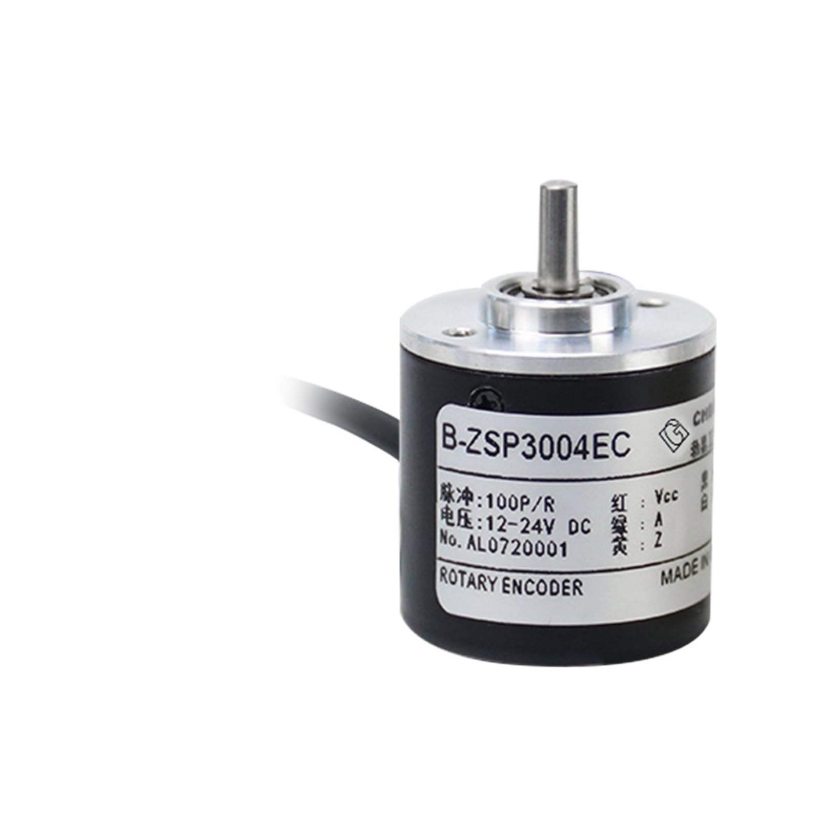 Codeur rotatif, 30mm Codeur Incrémental 4mm Arbre Commutateur Rotatif AB 2 Phases36 50 60 100 200 250 300 360 500 600 PPR 5-24VDC(ZSP3004-100PPR)