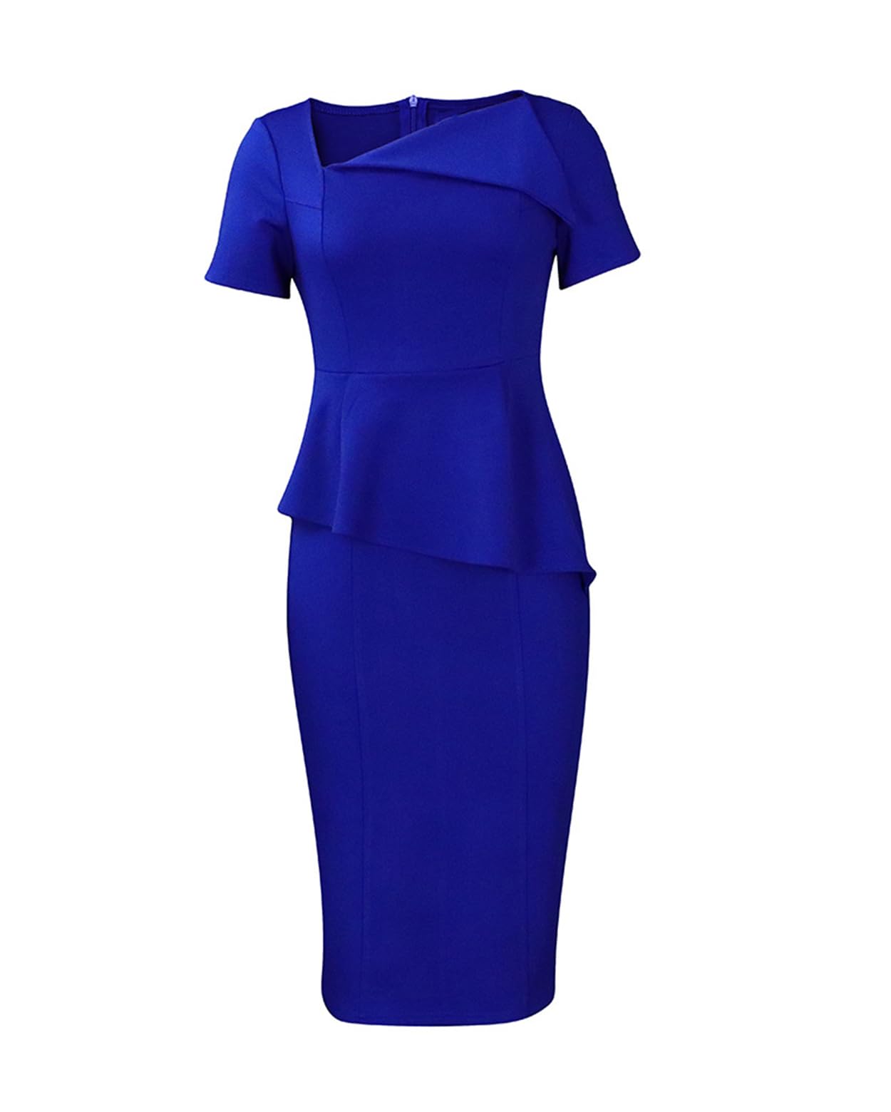 Madam Uniq Women Short Sleeve Pencil Dress Plus Size Elegant Business Work Office Dresses Midi Casual Cocktail Bodycon