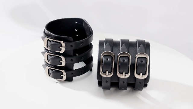 Amazon.com: Eigso 2Pcs Pu Leather Bracelets Hip-hop Punk