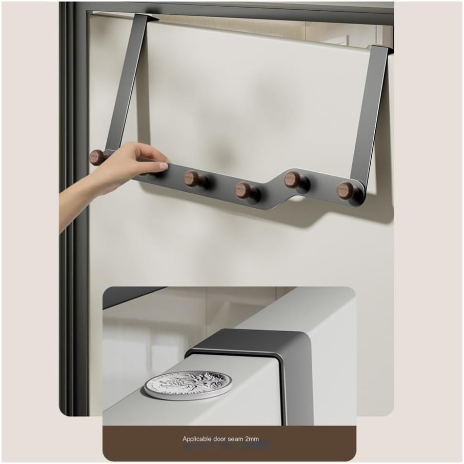 Hat Rack for Wall Behind Door Hooks - No Punch Hanging Racks for Entryway & Bedroom Storage