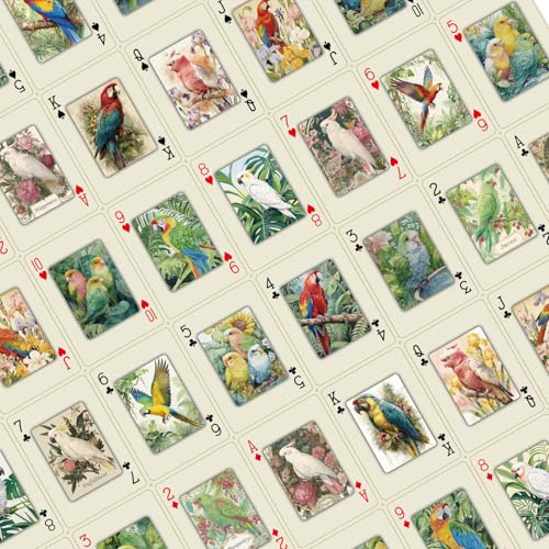 Parrot Theme Playing Cards, 54 ilustraciones artísticas miniatura 2