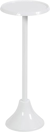 Miniatura 67 de Kate and Laurel Sanzo - Mesa moderna de pedestal para bebidas; 9 x 9 x 23; latón antiguo y negro; mesa auxiliar decorativa con mesa martillada para